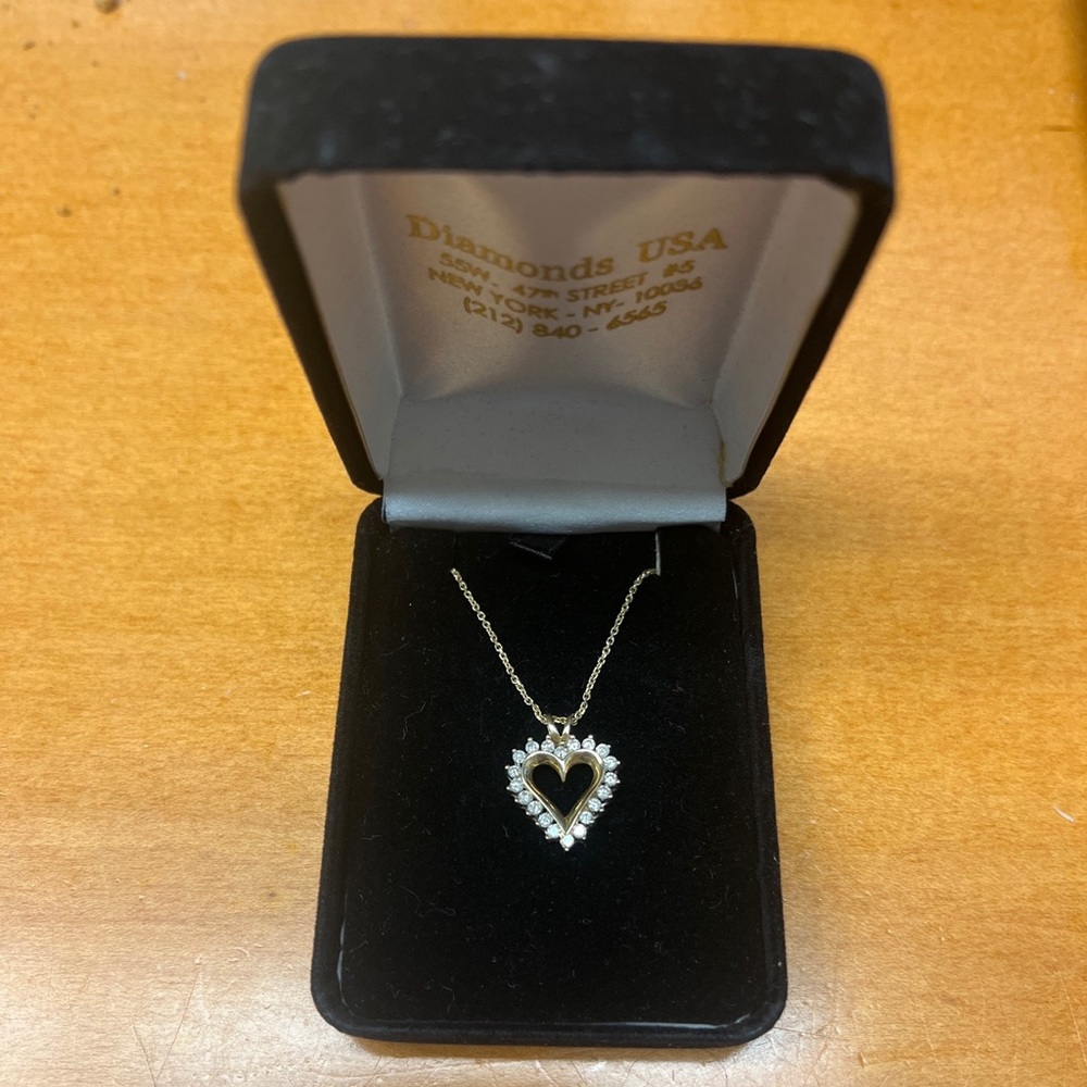 Vintage Diamond Heart Pendant